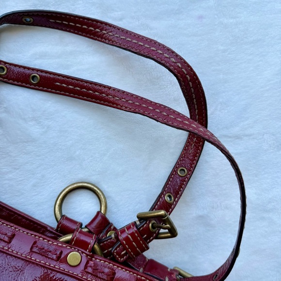 Coach Vintage 2007 Gallery East West Laced Tote Red Patent Leather 11500 - Picture 12 of 16